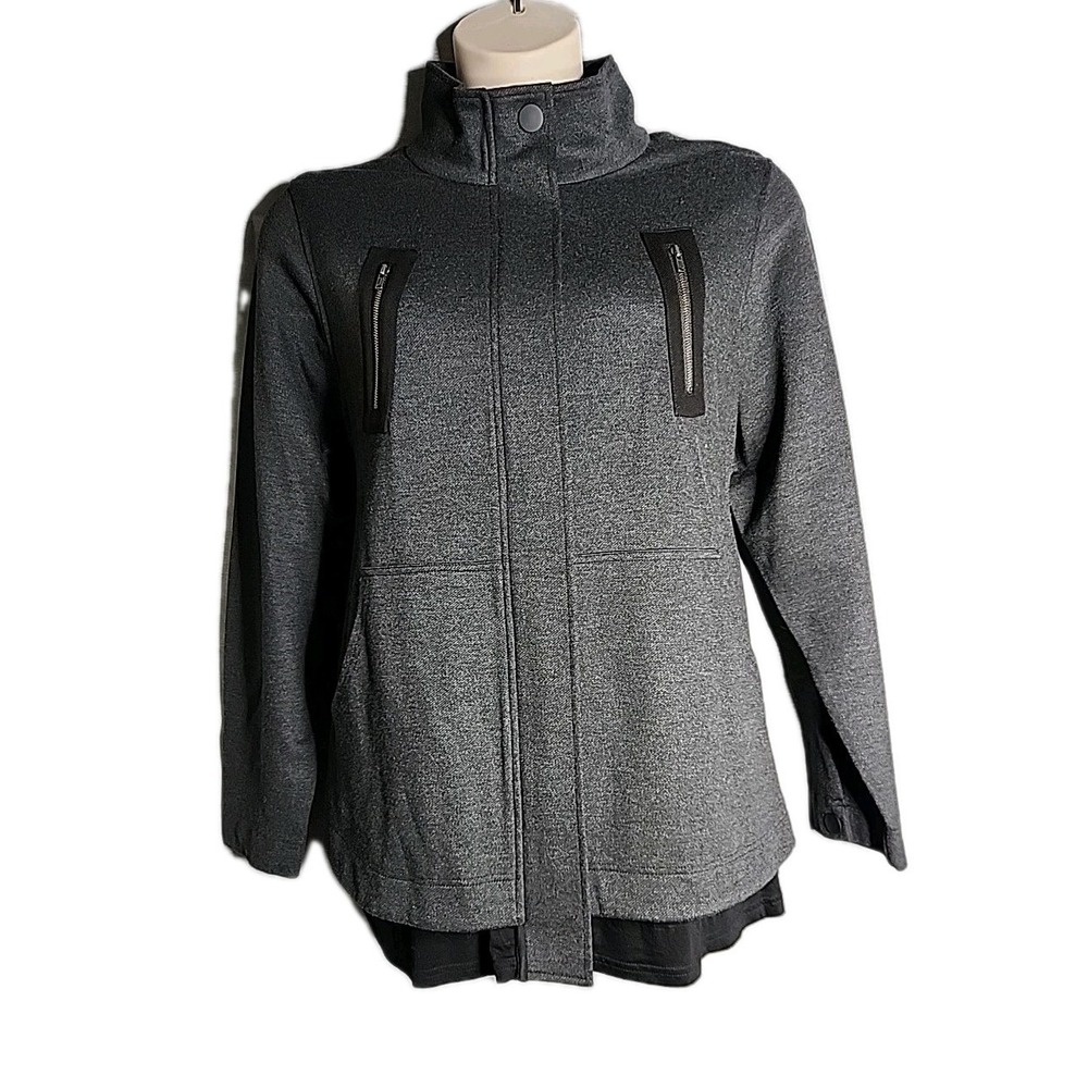 CAbi Jacket Love Carol Collection Modern Mesh Back Size XL Charcoal Gray & Black